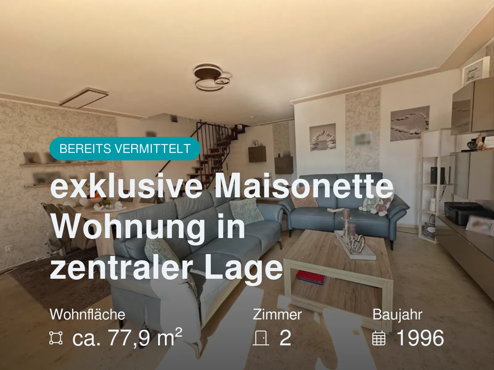 Nicht mehr verfügbar: exklusive Maisonette Wohnung in zentraler Lage