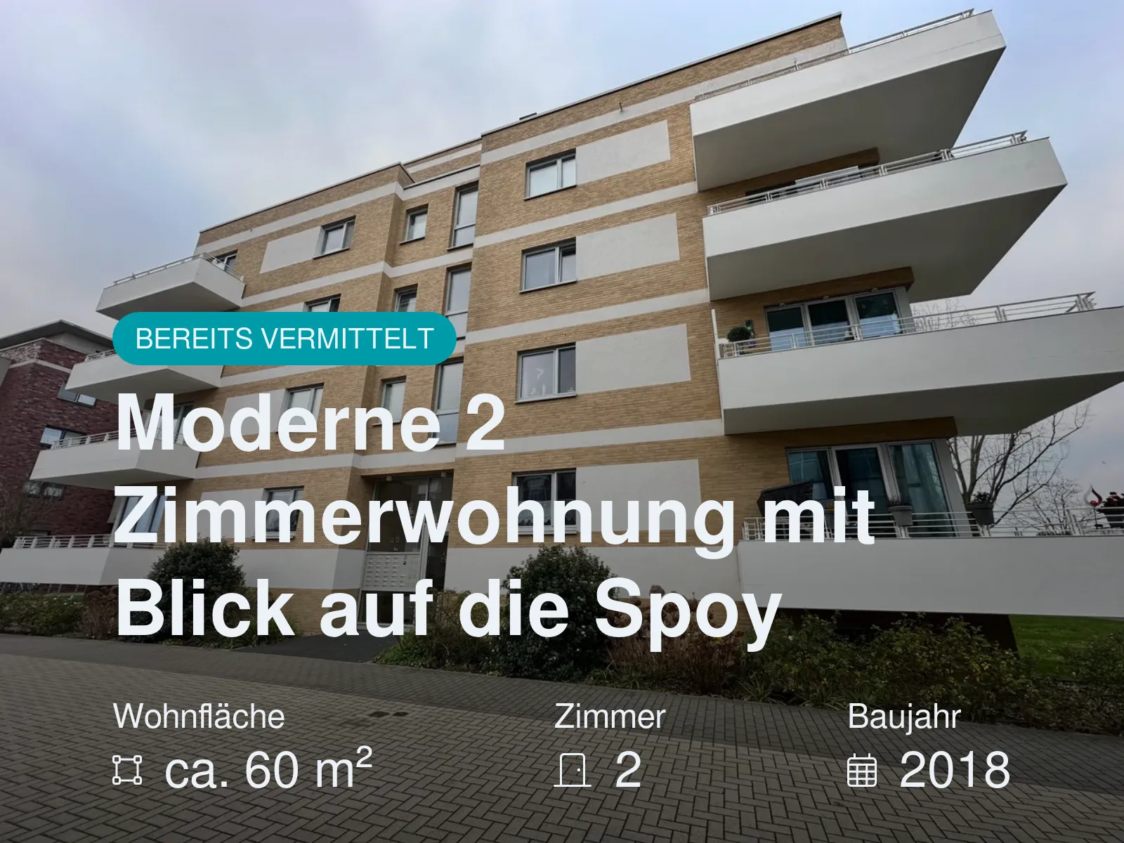 Neu im Angebot: Moderne 2 Zimmerwohnung  mit Blick auf die Spoy