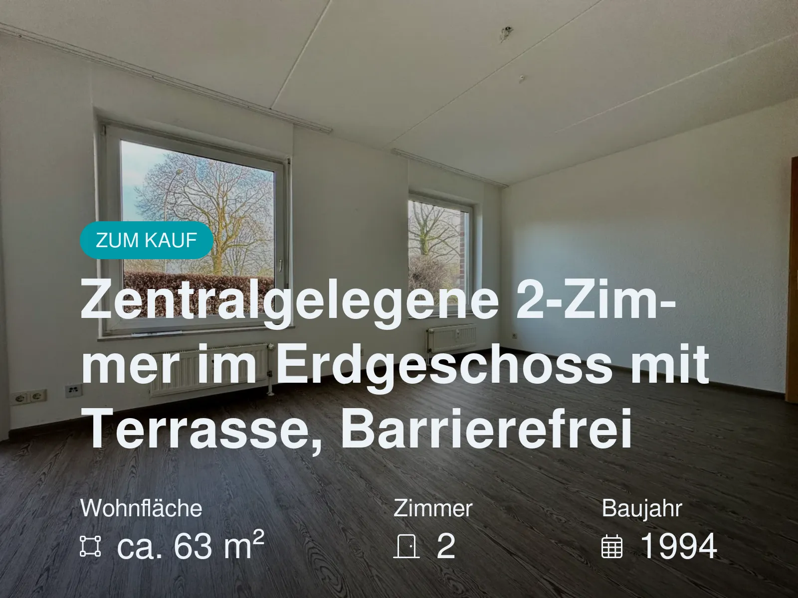 Neu im Angebot: Zentralgelegene 2-Zimmer im Erdgeschoss mit Terrasse, Barrierefrei