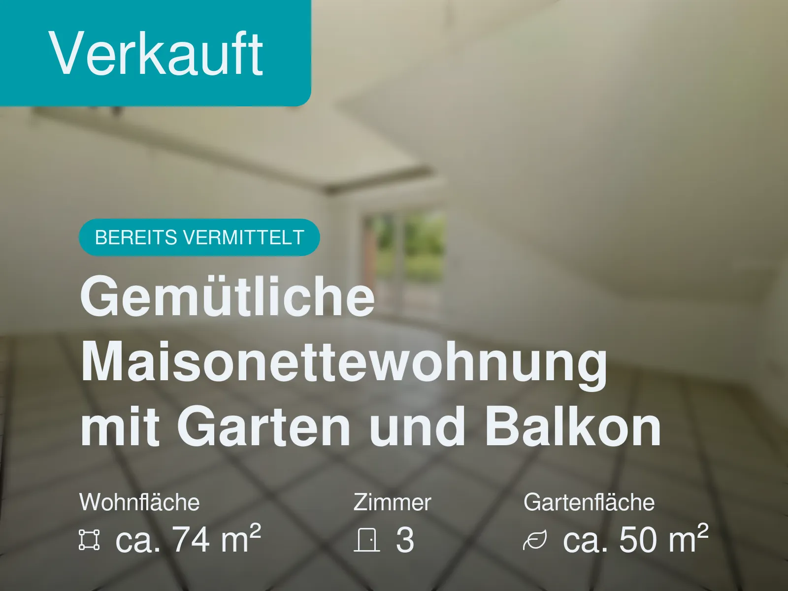 Nicht mehr verfügbar: Gemütliche Maisonettewohnung mit Garten und Balkon