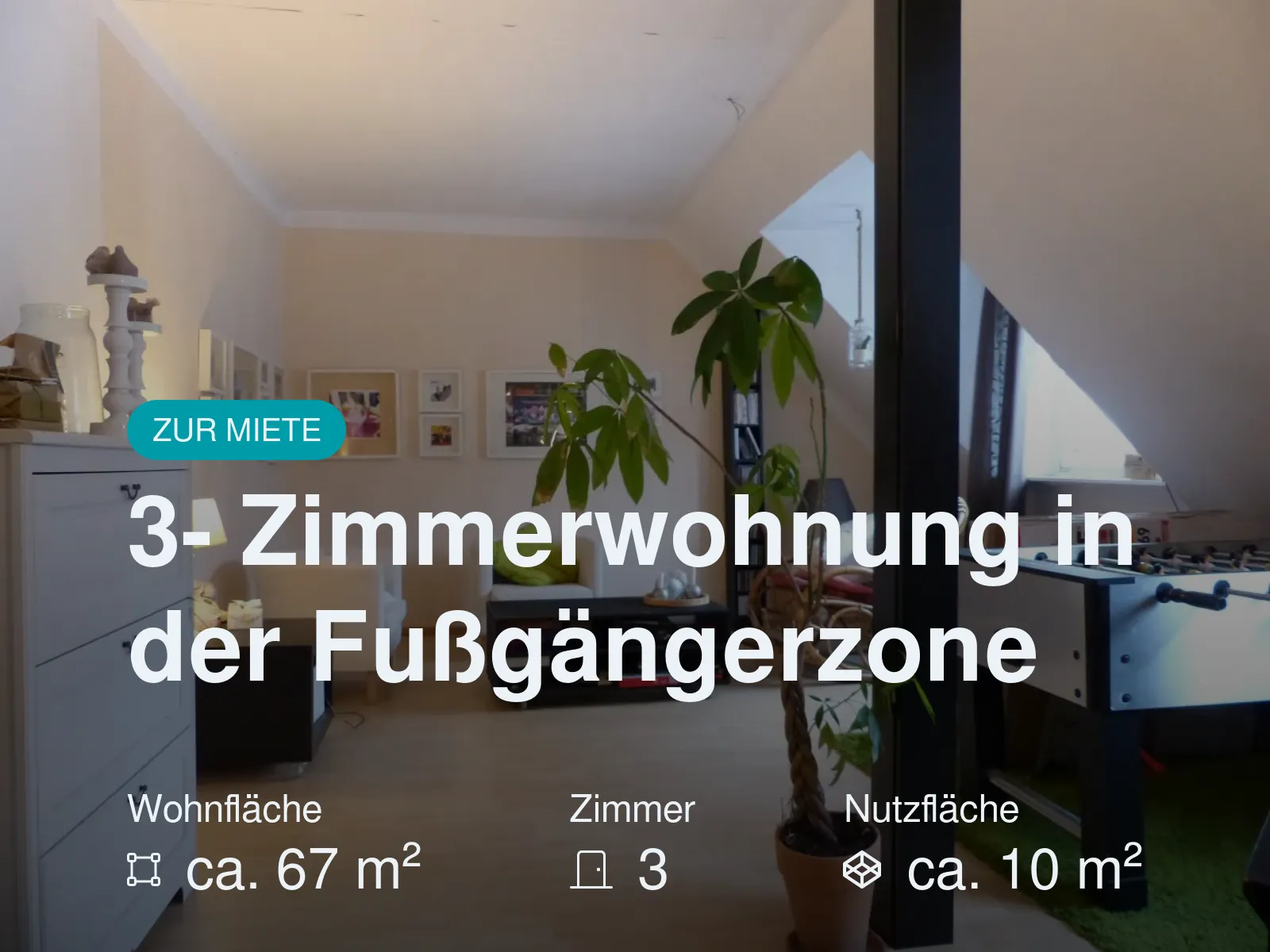 Neu im Angebot: 3- Zimmerwohnung in der Fußgängerzone