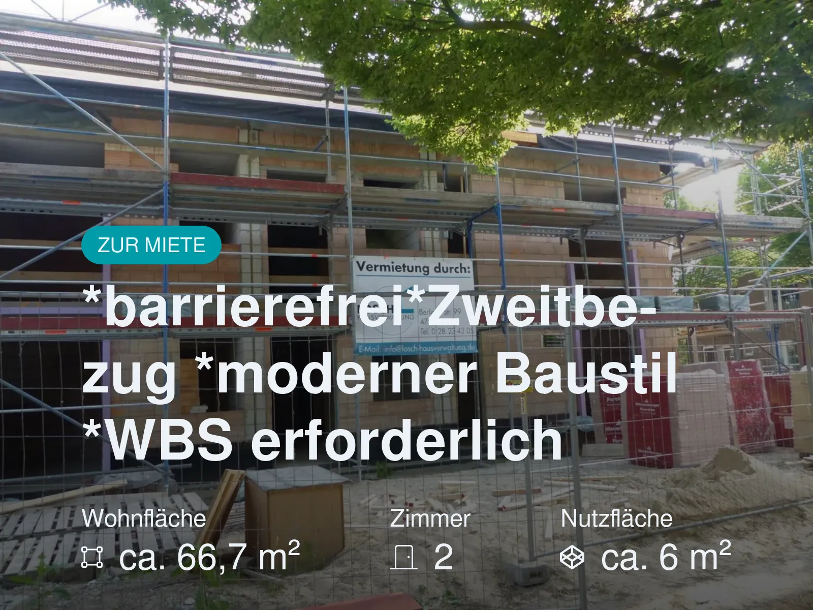 Neu im Angebot: *bar­ri­e­re­frei*Zweitbezug *moderner Baustil *WBS erforderlich